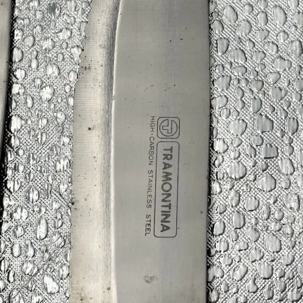 Tramontina 4‎ Set Steak Knives High Carbon Stainless Wood Handle 4.75